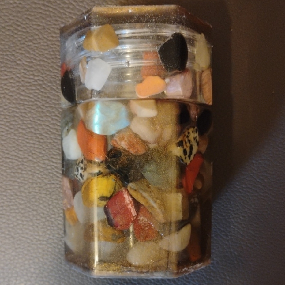 Colorful Stone Resin Container